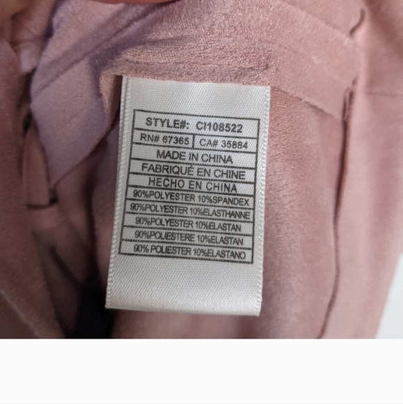 Cupcake And Cashmere Petal Pink  Lace-up FauxSuede Sheath Mini Dress. Size S - Picture 8 of 8